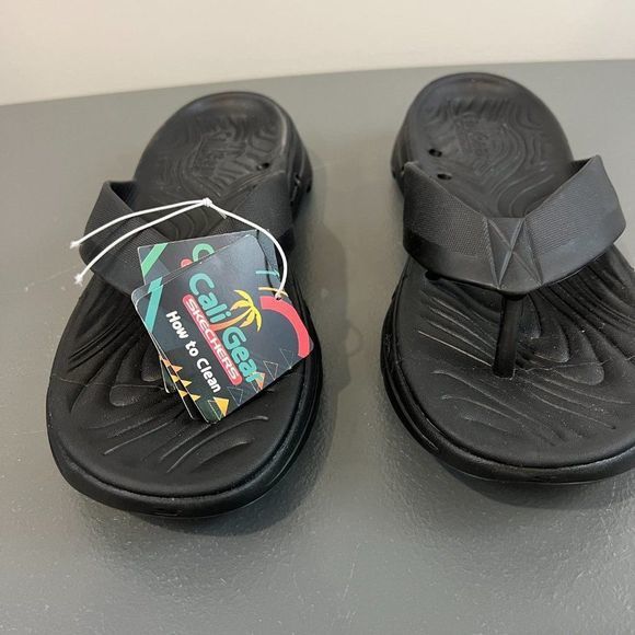 NWT SKECHERS Black‎ Foam Thong Sandals (8) - Picture 3 of 9